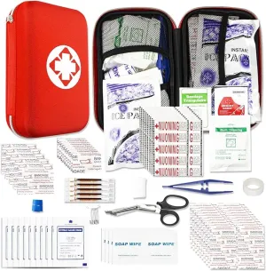 276Pcs First-Aid Kit Emergency-Kit Home-Car - First Aid Kits for Business Travel Essentials First Aid Bag Emergency Necessities for Boat Hiking Skating, Red YIDERBO
