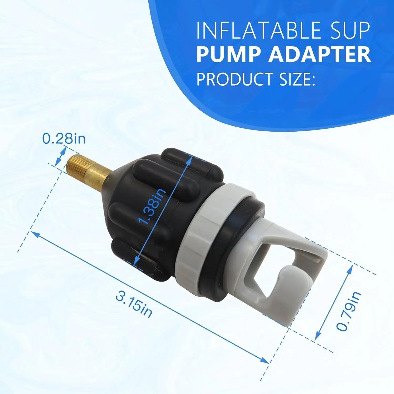 2x Inflatable Boat SUP Pump Adapter, Premium Conventional Air Adapter, Sturdy SUP Air Adapter, Inflation and Strong Sealing SUP Pump Adapter, for Inflatable Boat, Paddleboard, Kayak, Black