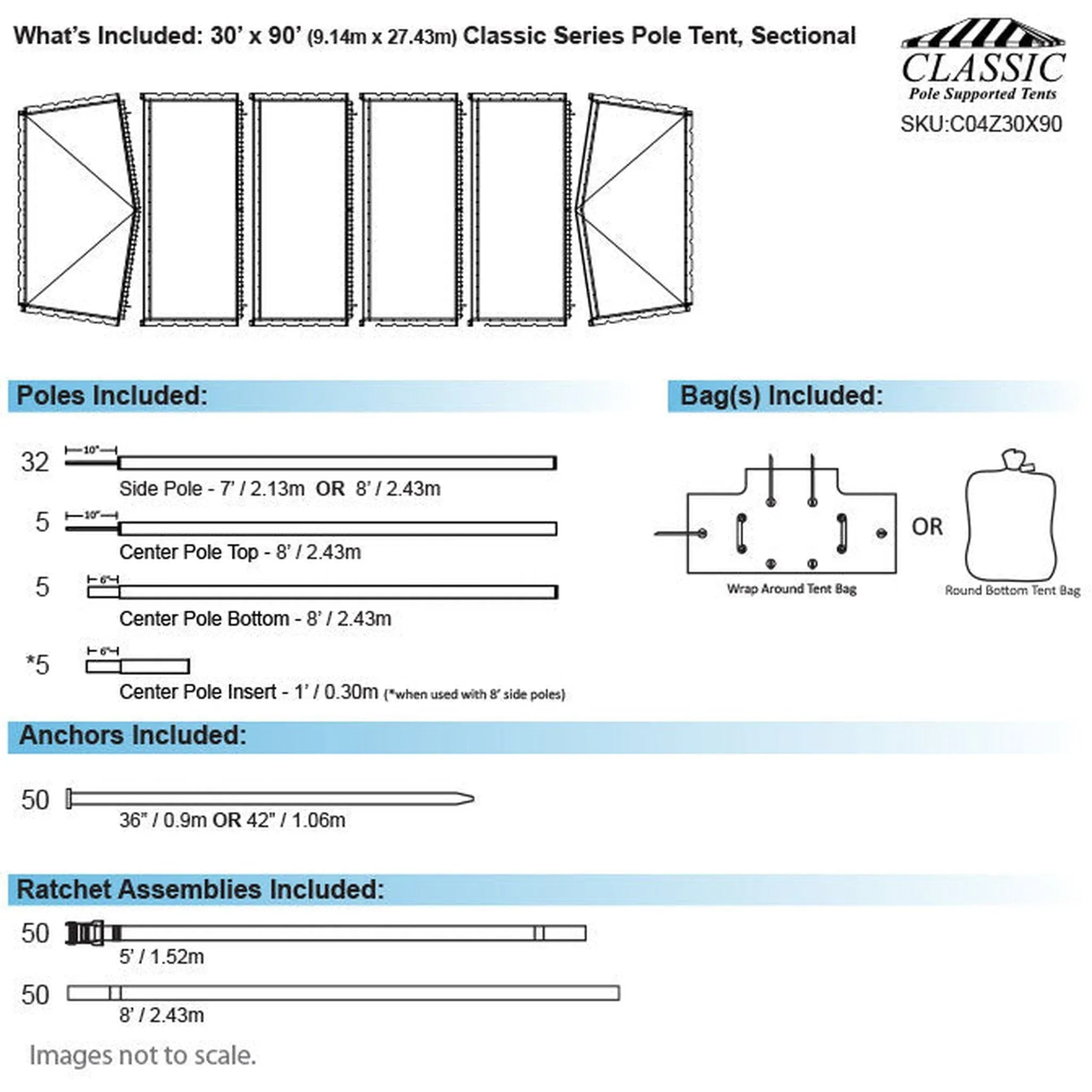 30x90 Classic Series Pole Tent