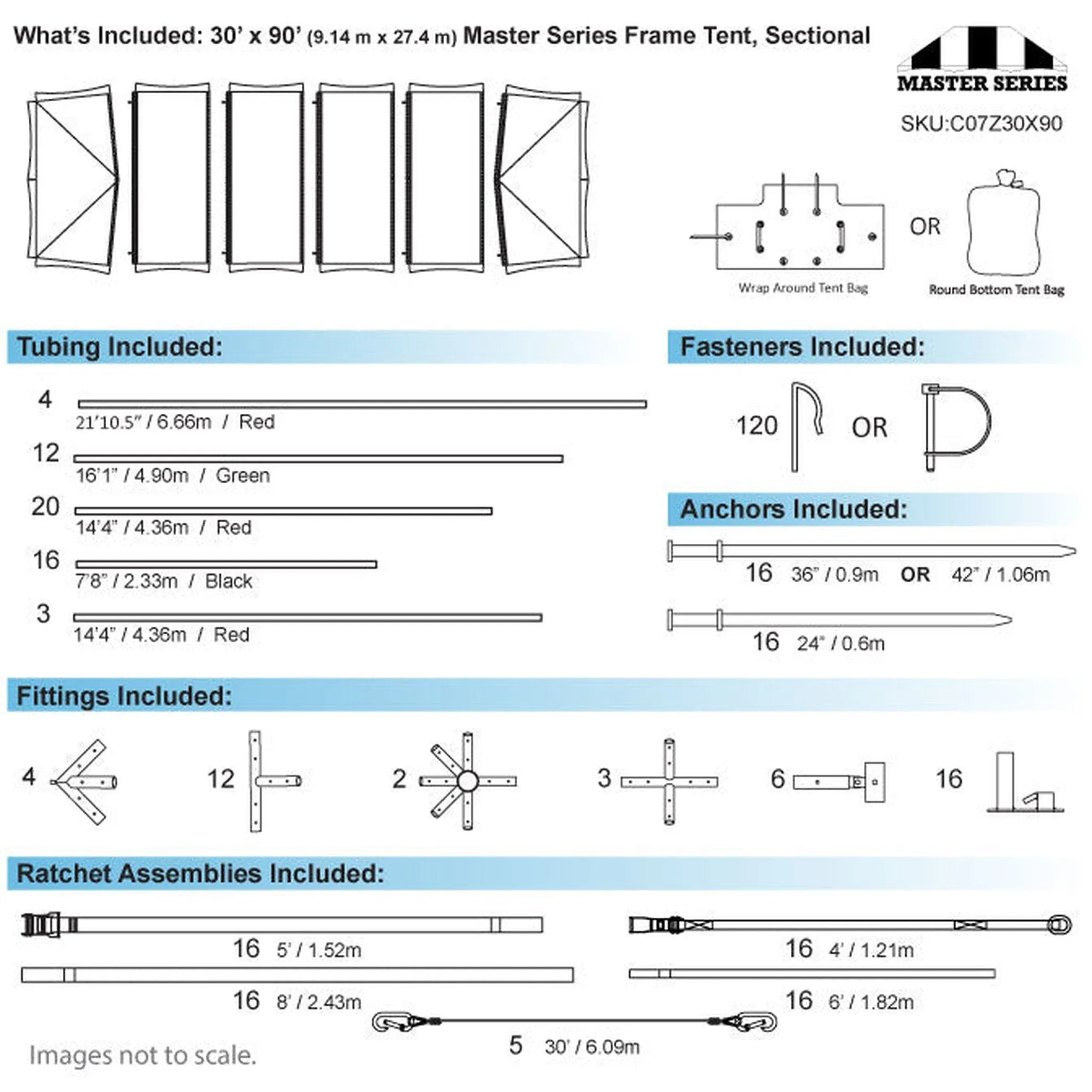30x90 Master Series Frame Tent