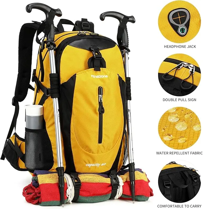 40L Waterproof Lightweight Hiking,Camping,Travel Backpack for Men Women
