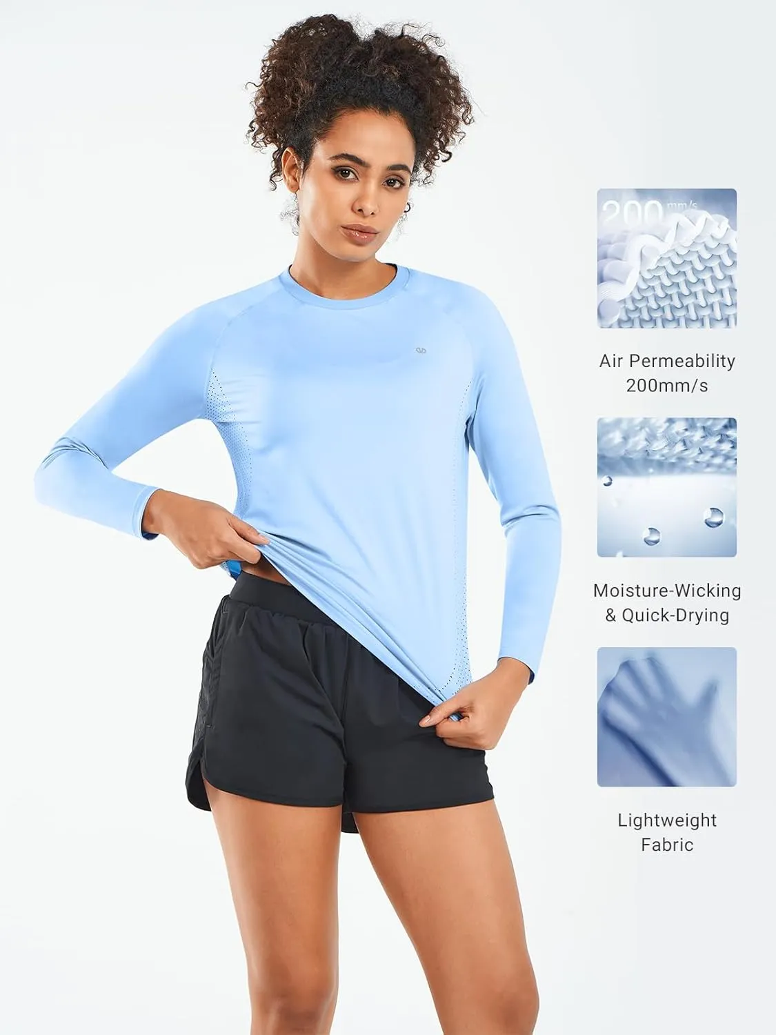 ALLZERO Rash Guard for Women UPF 50  Long Sleeve Sun Shirts Quick Dry SPF Shirts for Workout Hiking Fishing