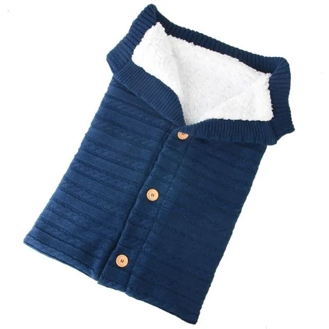 Baby Swaddle Blanket - Knitted Wool Baby Wrap