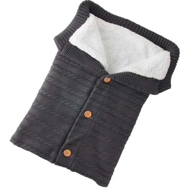 Baby Swaddle Blanket - Knitted Wool Baby Wrap