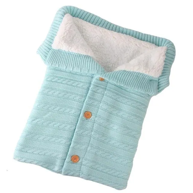 Baby Swaddle Blanket - Knitted Wool Baby Wrap