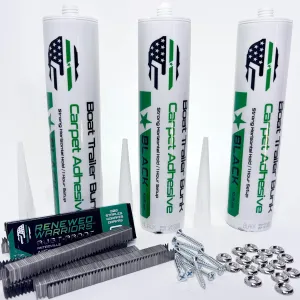 Boat Trailer Bunk Carpet Adhesive Glue (Complete KIT) - Adheres Boat Bunk Carpet to Boards Quickly with Little Mess & No Fuss - Specially Designed to Use on Trailer Boards