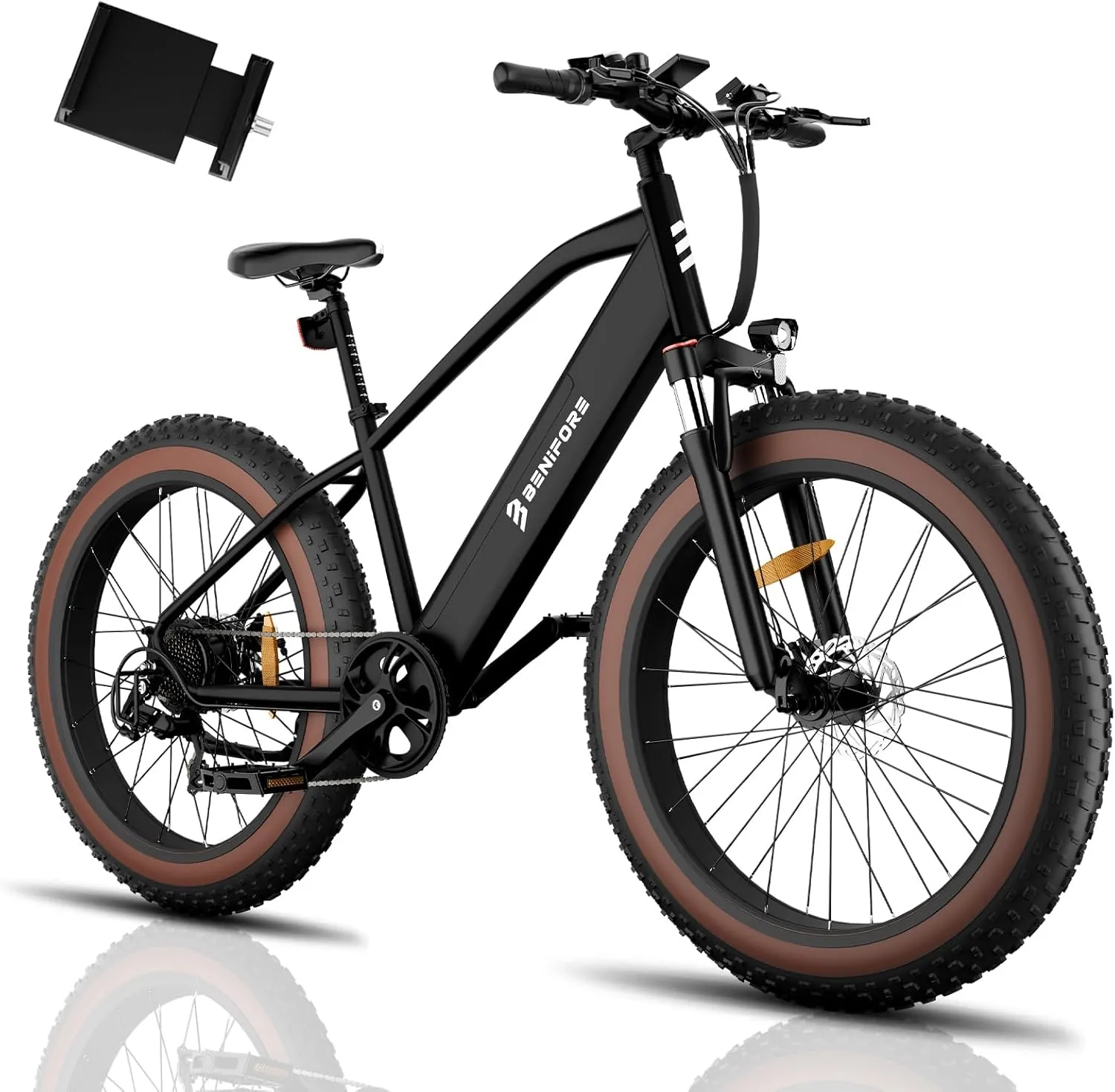 C26 Electric Bike for Adults, Ebike 1000W Peak, 60 Miles, 48V 15Ah Removable Battery, 7-Speed, 26''3" Fat Tire E-Bike, UL Certified