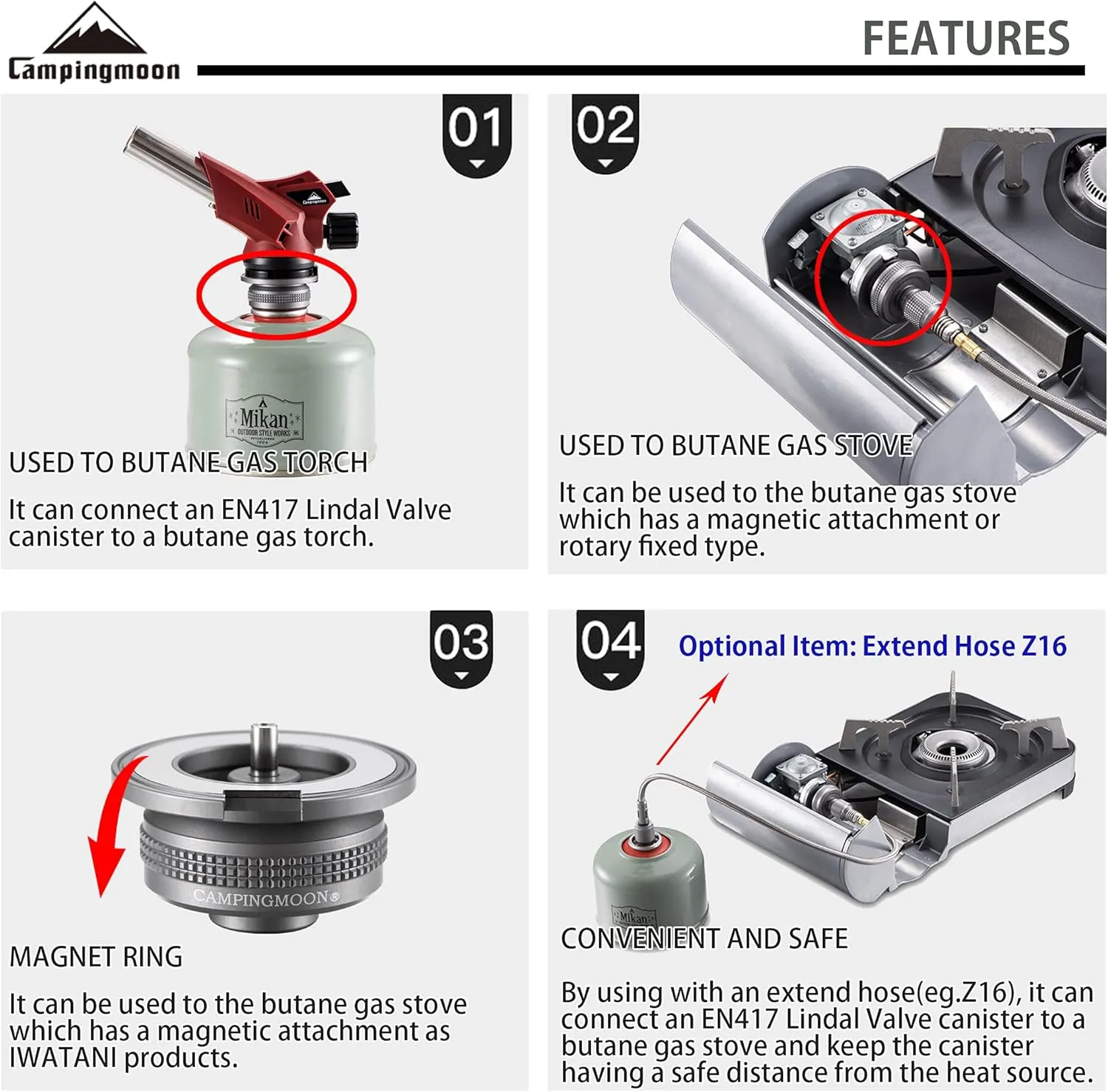 CampingMoon Gas Adapter Z13M