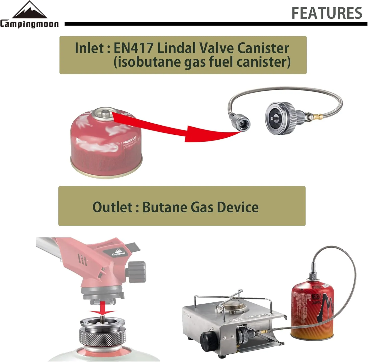 CampingMoon Gas Adapter Z13M