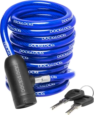 Coiled Security Cable with Key Lock (5, 10, 15, 20 or 25 Lengths), Weatherproof Multi-Purpose Anti-Theft Protection for Kayaks, Bikes, Paddleboards, Scooters, Equipment and More 15ft