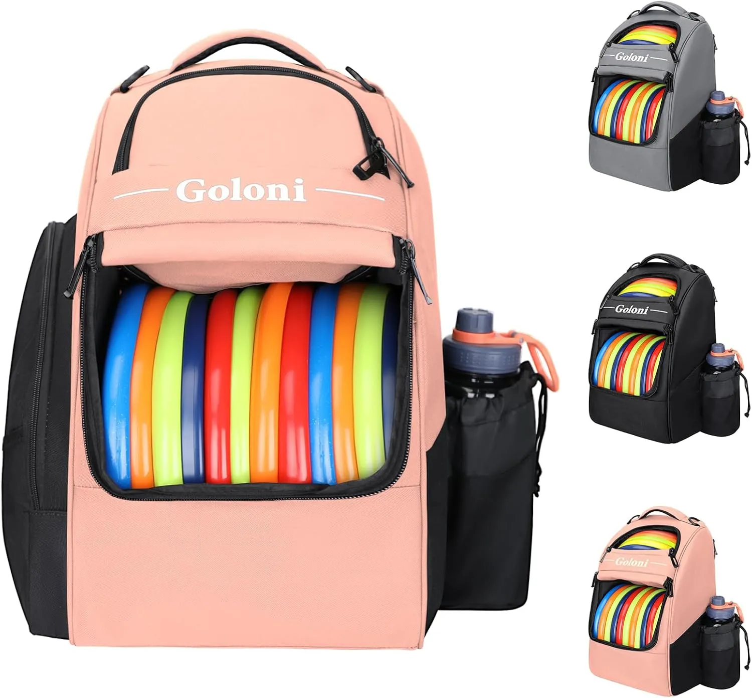 Disc Golf Bag Holds 23  Discs,Durable Disc Golf Backpack with cooler compartment,Large Capacity Frisbee Bags