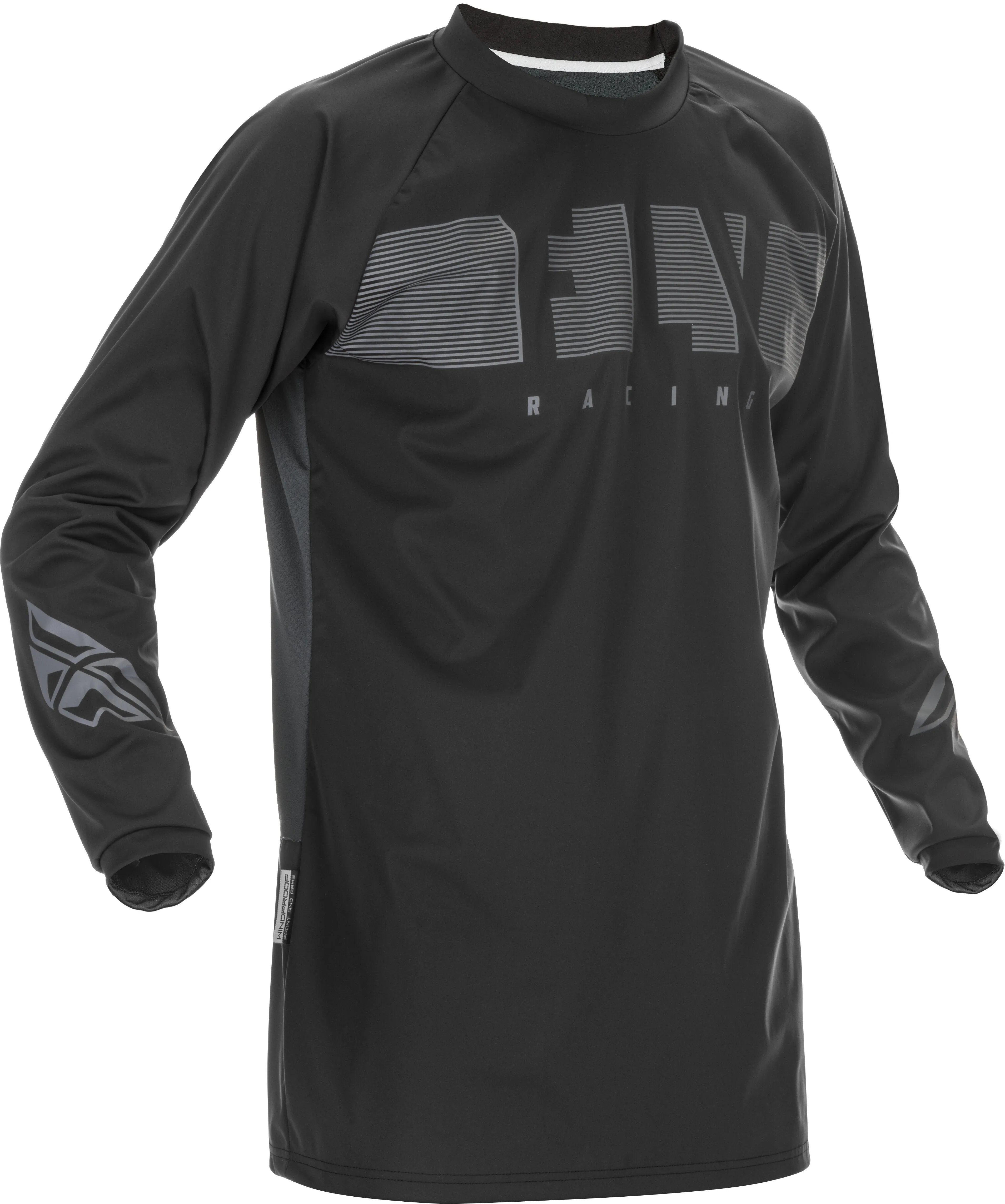 FLY RACING WINDPROOF JERSEY BLACK/GREY SM 370-8010S