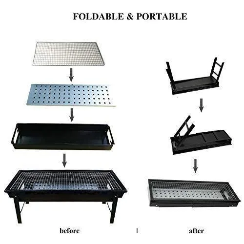 Folding Portable BBQ Grill Set for Outdoor/Home