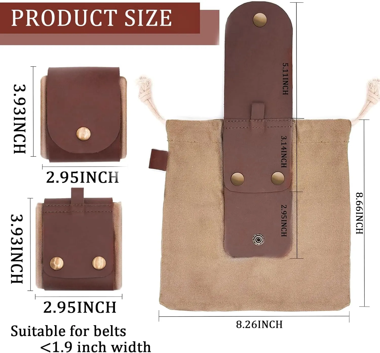 Foraging Pouch Leather Canvas Collapsible Bag Water Resistant Outdoor Camping Storage Folding Bag Mushroom Bags Bushcraft Belt Tinder Dump Pouches for Travel Camping Hiking Bag (Yellow)