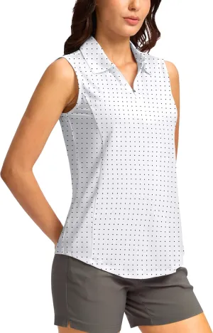 G Gradual Women's Golf Shirts Lightweight 1/4 Zip Collared Tank Top Sleeveless Polo Shirts for Tennis Pickleball Casual