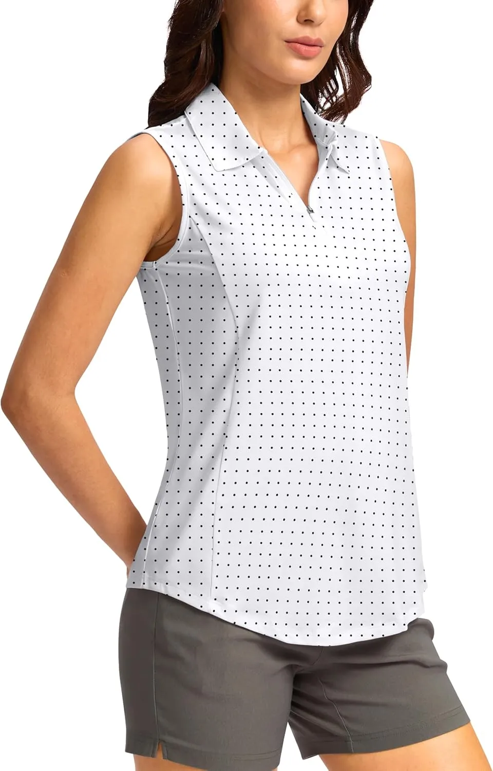 G Gradual Women's Golf Shirts Lightweight 1/4 Zip Collared Tank Top Sleeveless Polo Shirts for Tennis Pickleball Casual