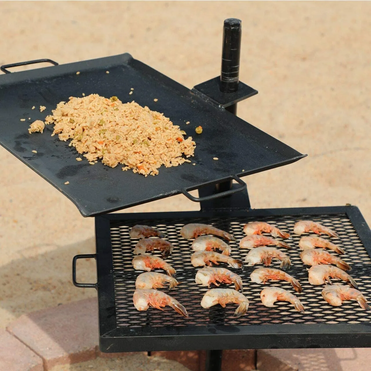 Gamemaker Open Fire Cooking Grill & Skillet Combo | Portable Camping Cooking Grill for Cooking on Firepits, Outdoor Fire Rings, Open Flame Cooking & Campfires