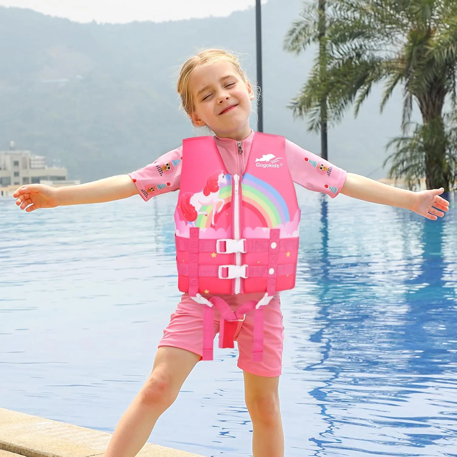 Gogokids Kids Swim Vest Toddler Float Jackets - Child Pool Vest Floaties for Boys Girls Learn to Swim