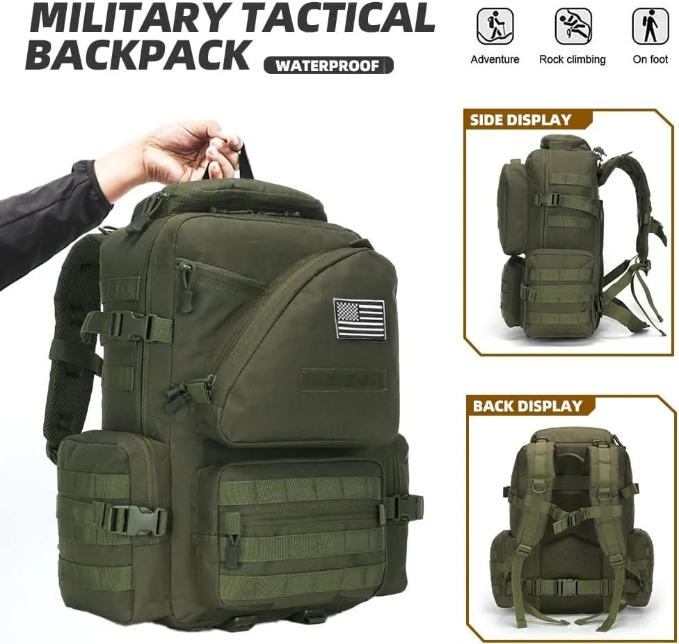Hiking Trekking Rucksack Military Hiking Backpack 3 Day Molle Assault Pack Waterproof EDC Bag for Outdoor