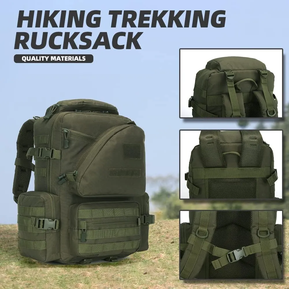 Hiking Trekking Rucksack Military Hiking Backpack 3 Day Molle Assault Pack Waterproof EDC Bag for Outdoor