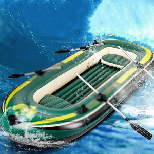 Inflatable Kayak, Inflatable Boat PVC Inflatable Marine Boat Air Mattress Heavy Duty 2 Person Inflatable Raft Dinghy Fishing Boat for Water Sports