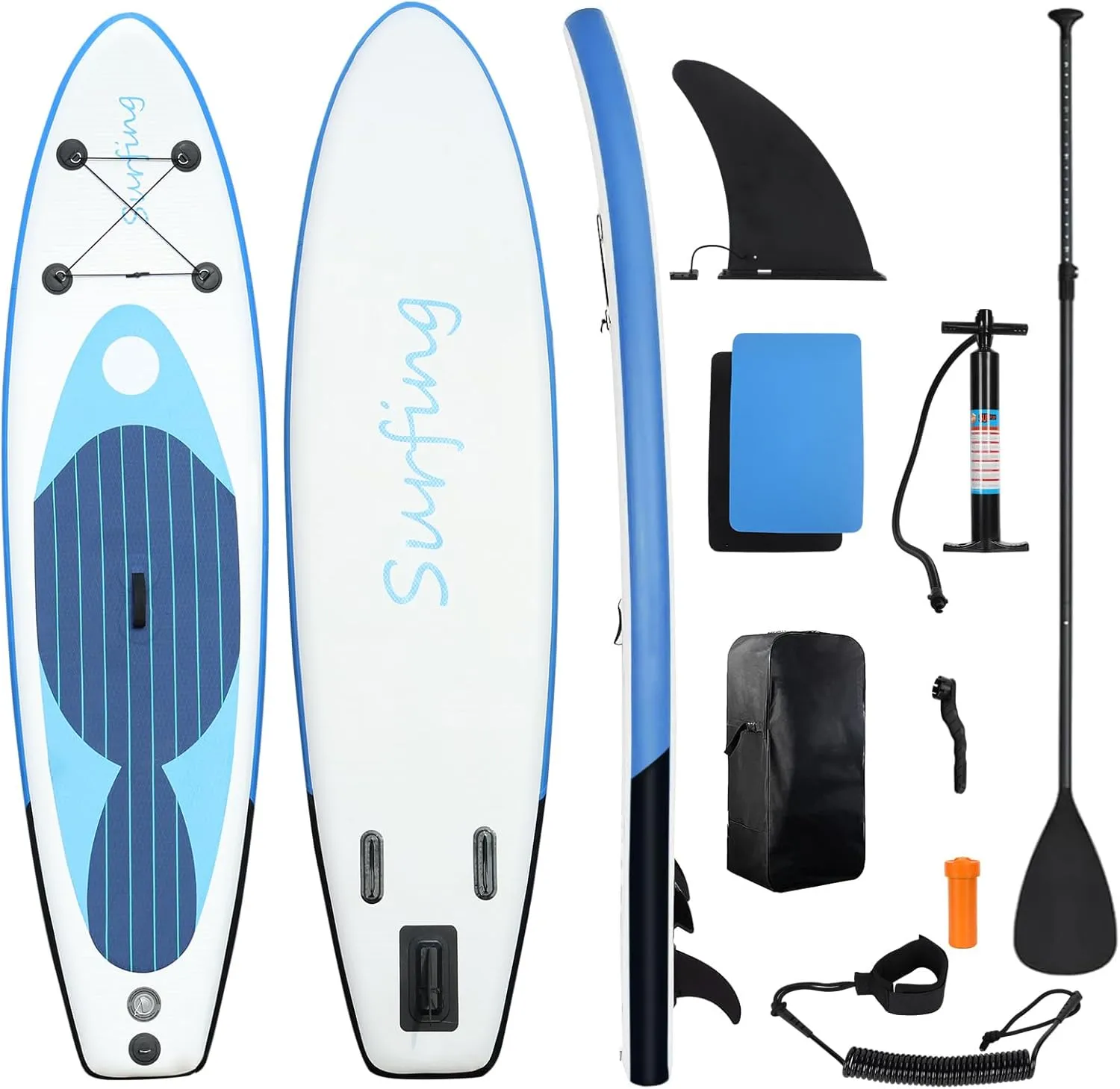 Inflatable Stand Up Paddle Board with SUP Paddle Boards Accessories,Waterproof Bag,Pump,Retractable Propeller,Ultra-Light ISUP for Adult