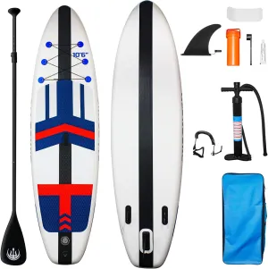 Inflatable Stand Up Paddle Board,10'6''33'' Portable SUP Paddleboard with Full Accessories,Lightweight,Wide Stable Design,Non-Slip EVA Comfort Deck for Paddle,Yoga,Summer Travel,Navy Blue