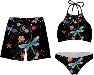 KEIAHUAN Couples Matching Swimsuit Summer Swimwear Women 2 Piece Bikini Set Men Trunk