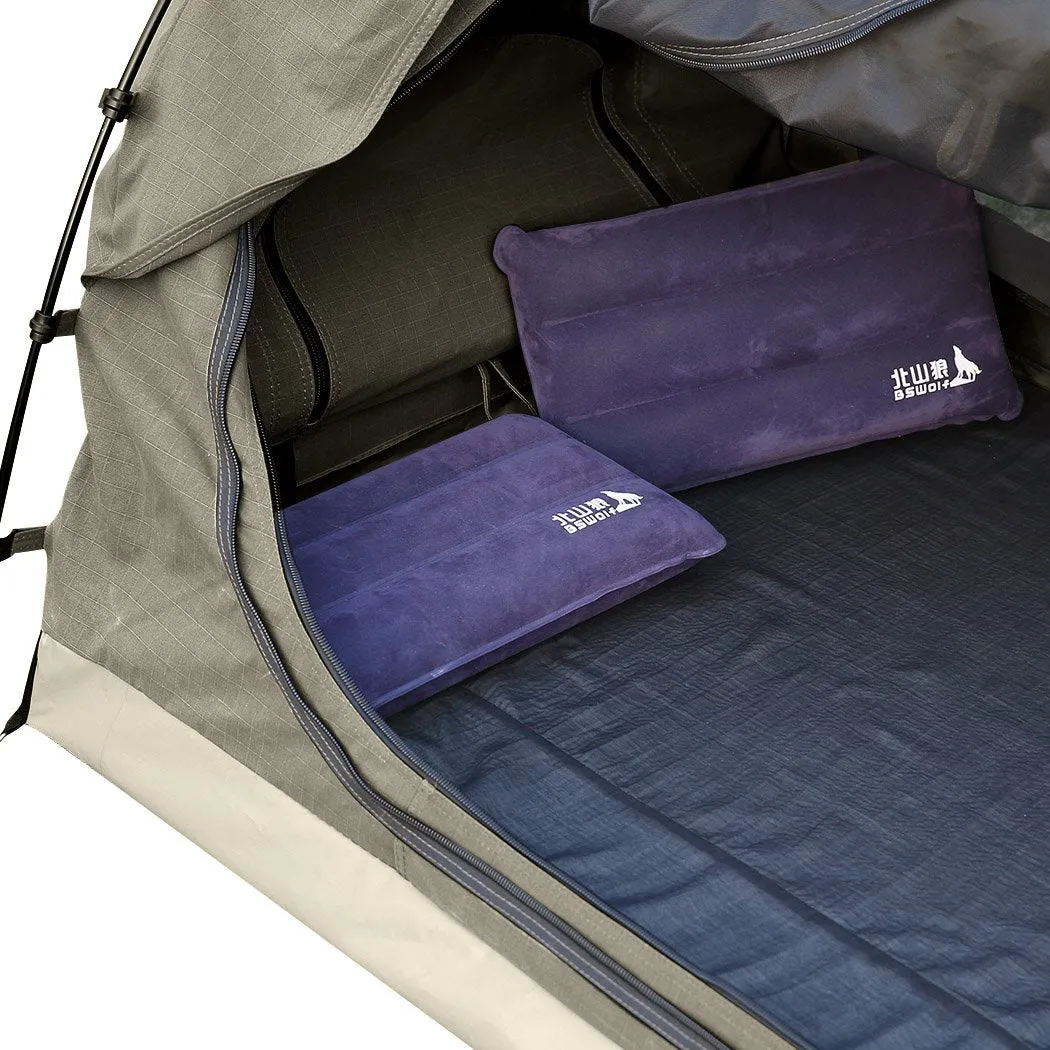 King Single Swag Camping Swags Canvas Dome Tent Free Standing Grey