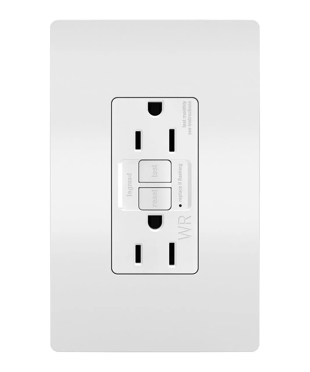 Legrand 1597TRWRW radiant® Spec Grade 15A Weather Resistant Self Test GFCI Receptacle