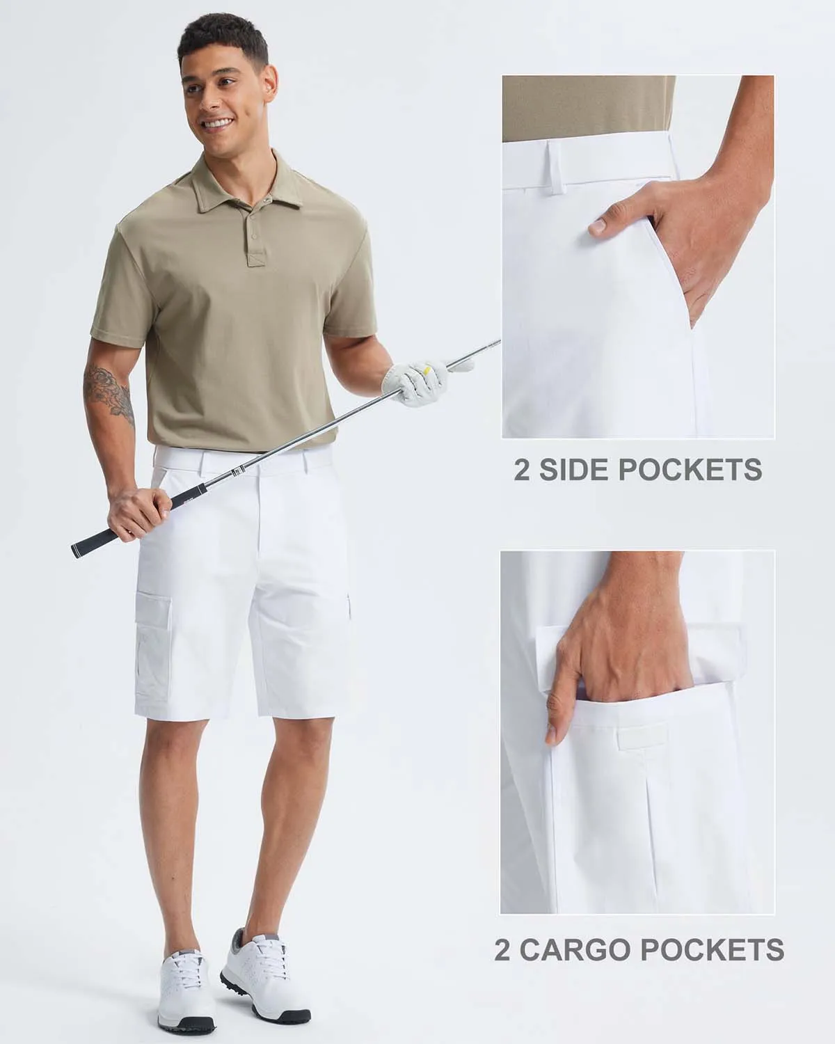 Libin Men's Stretch Multiply Pockets Casual Shorts 10"