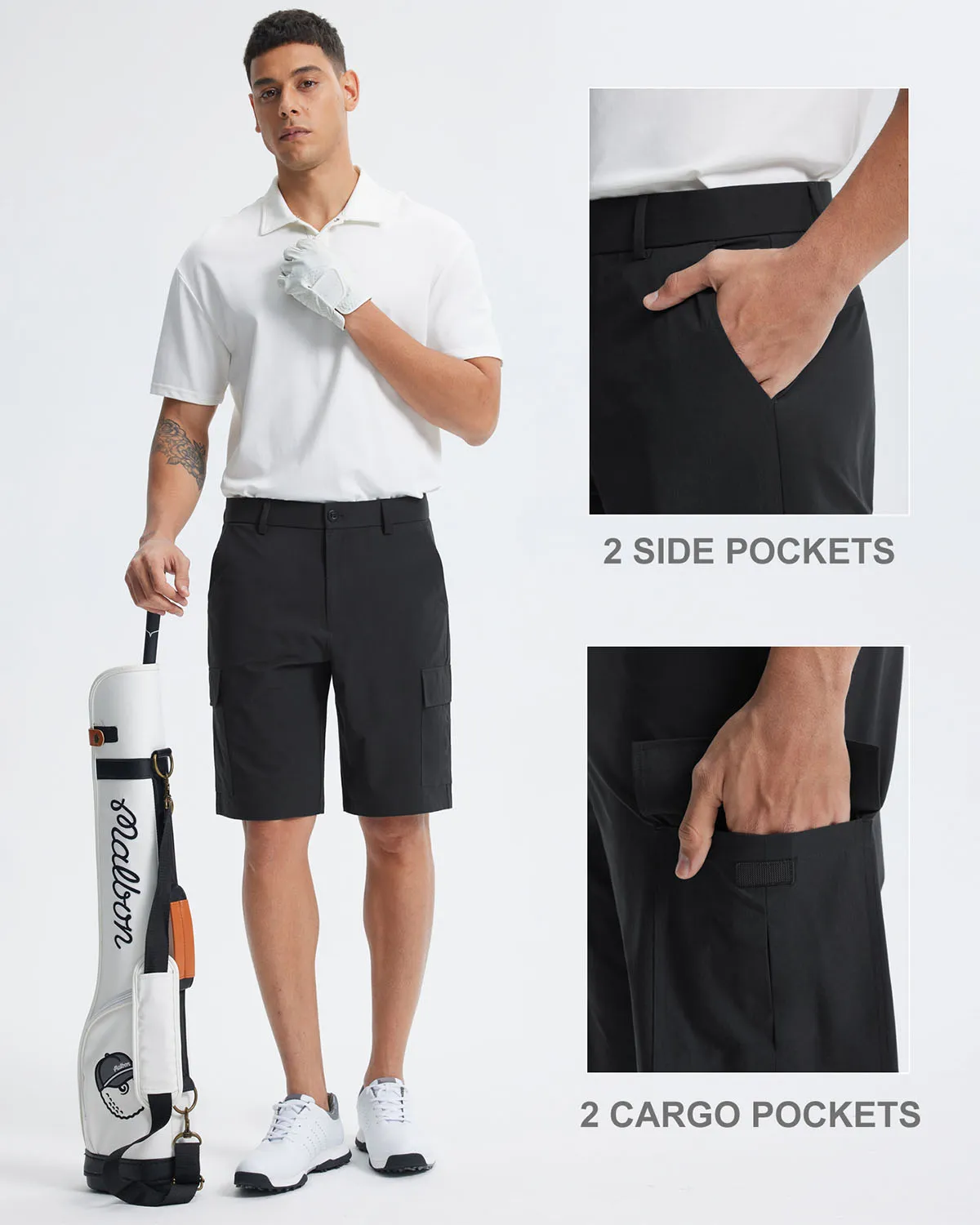 Libin Men's Stretch Multiply Pockets Casual Shorts 10"