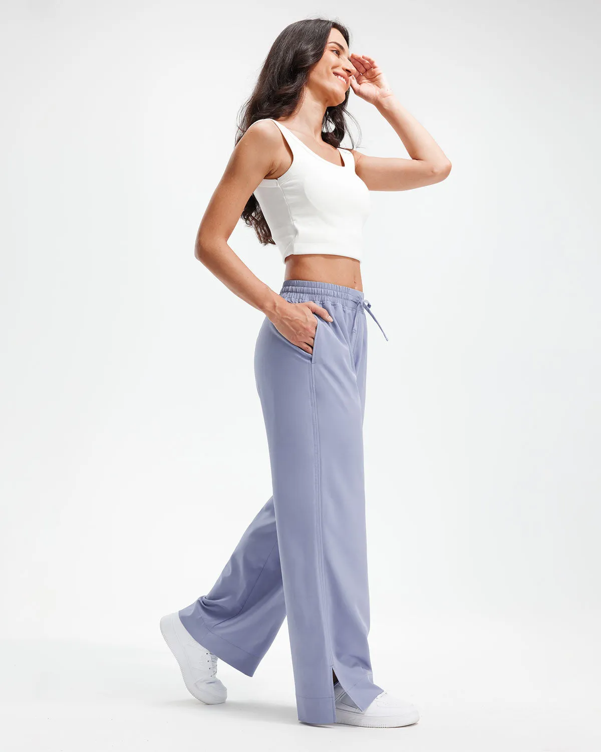 Libin Women's 27" High Waist Loose Casual  Wide Leg Pants
