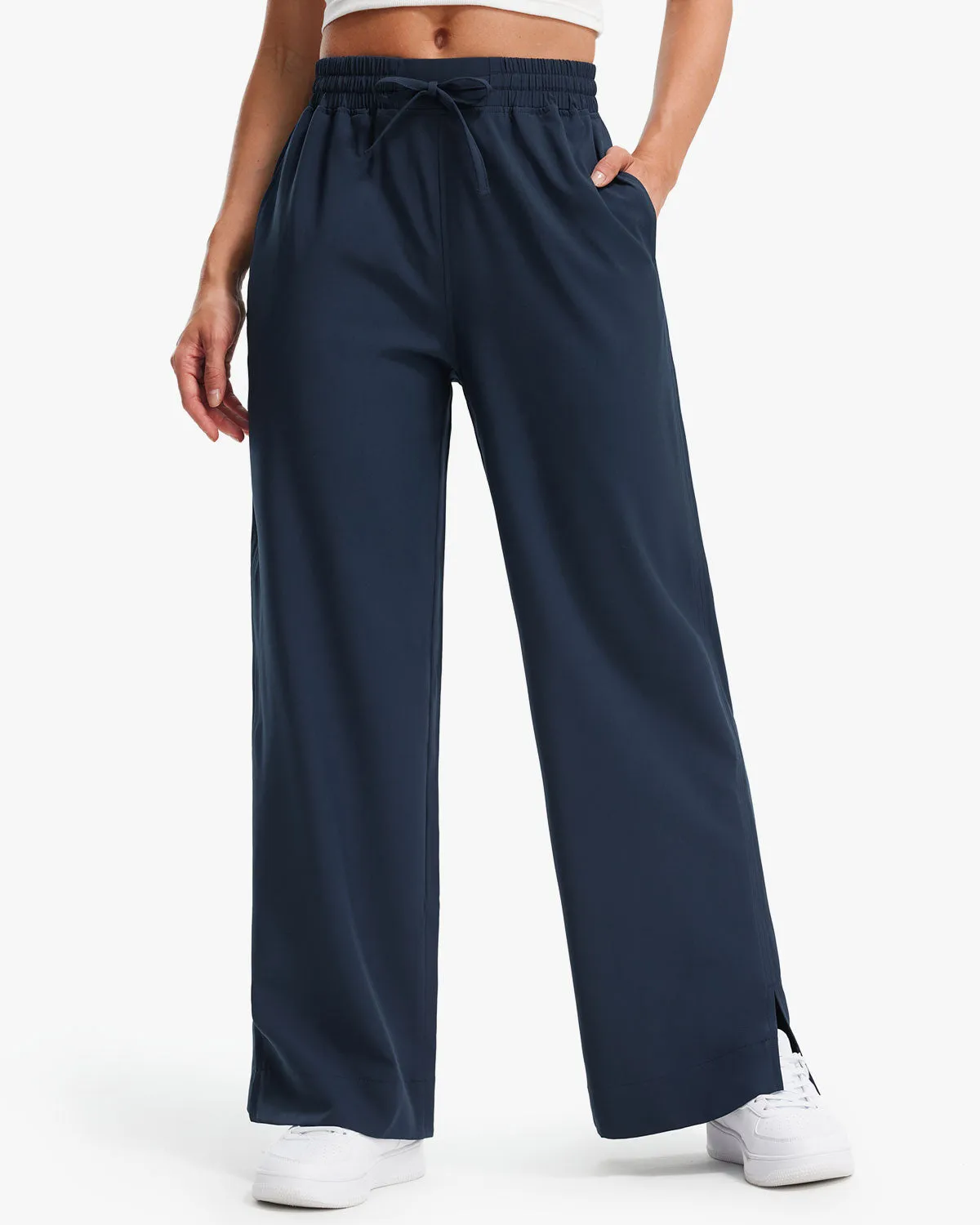 Libin Women's 27" High Waist Loose Casual  Wide Leg Pants