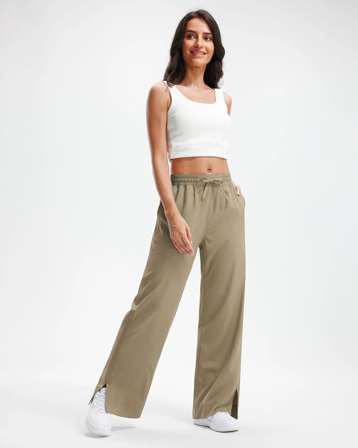 Libin Women's 27" High Waist Loose Casual  Wide Leg Pants