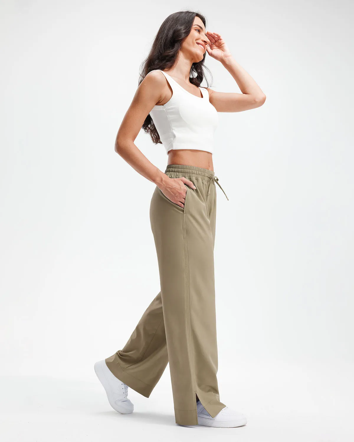 Libin Women's 27" High Waist Loose Casual  Wide Leg Pants