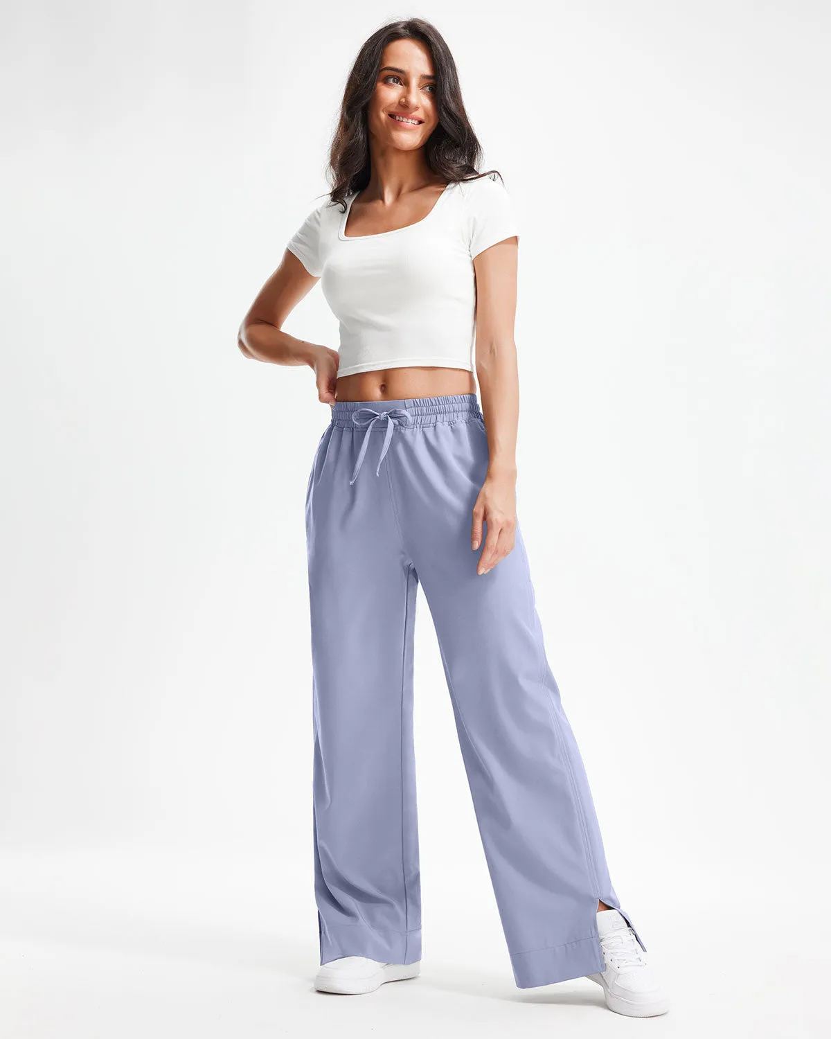 Libin Women's 27" High Waist Loose Casual  Wide Leg Pants