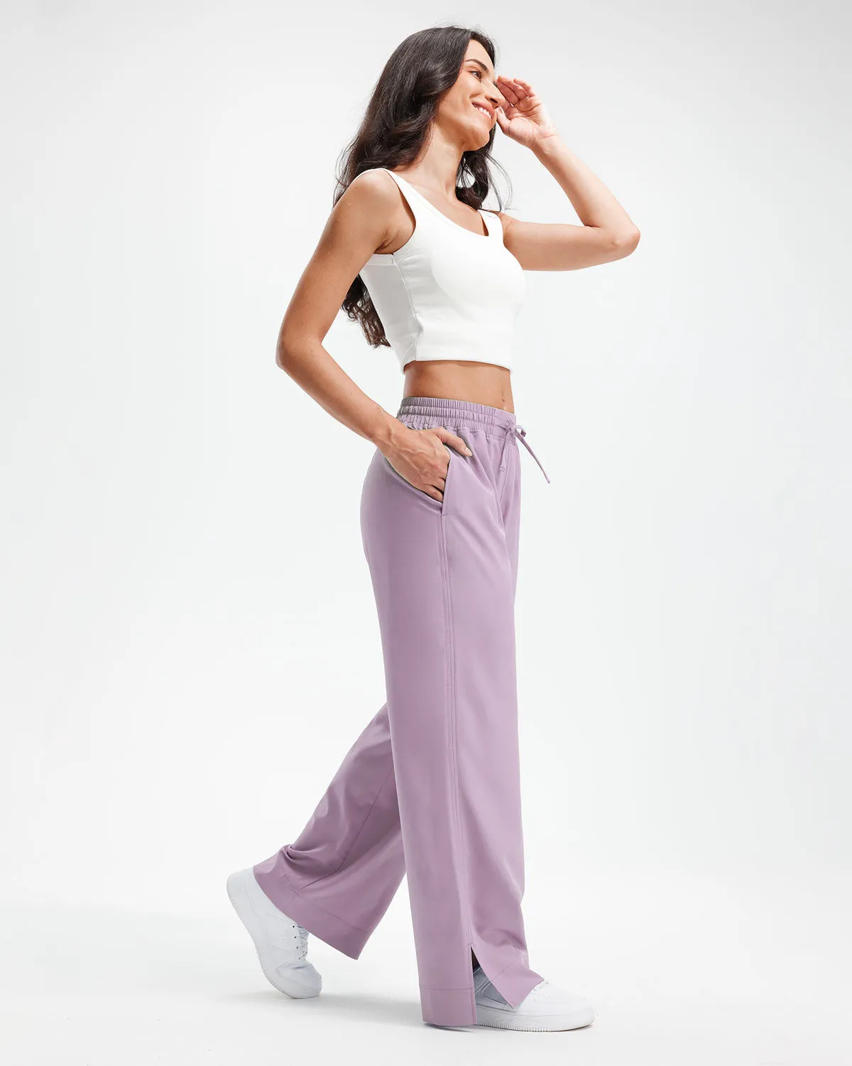 Libin Women's 27" High Waist Loose Casual  Wide Leg Pants