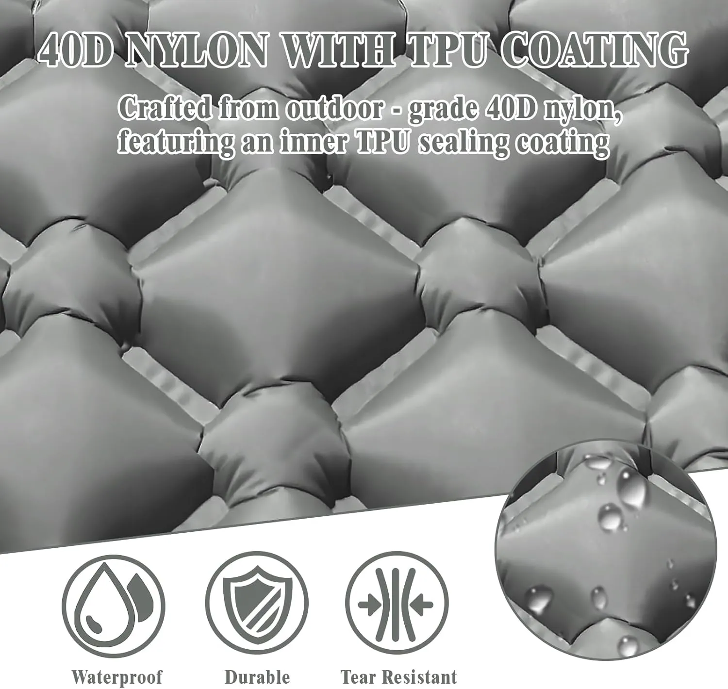 MEI&CO Lightweight Convertible Double Inflatable Camping Pad  2-in-1 Single Pads Built-in Pillow  Quick Inflate Foot Pump, 660lb Capacity  Perfect for Couples & Family Adventures (2, Gray)