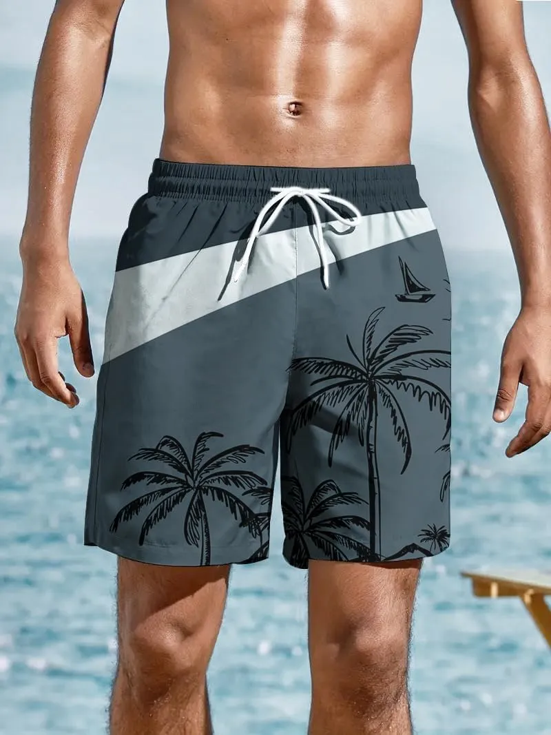 Men's Beach Shorts with Elastic Waistband Vacation & Summer Outdoor Activities