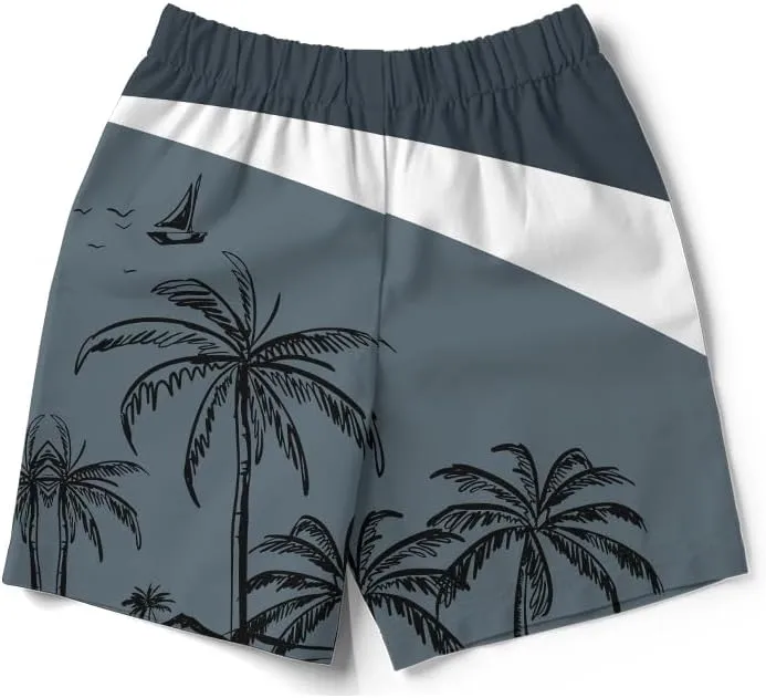 Men's Beach Shorts with Elastic Waistband Vacation & Summer Outdoor Activities
