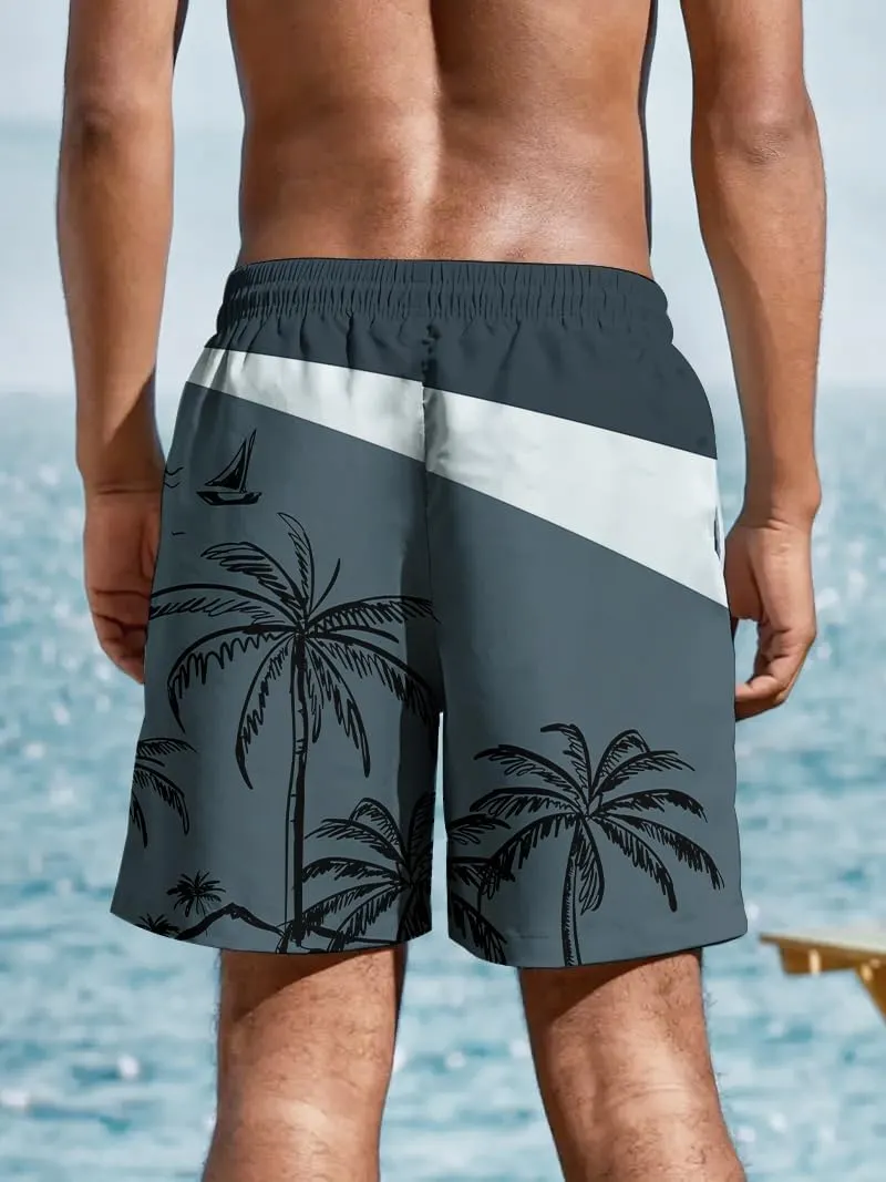 Men's Beach Shorts with Elastic Waistband Vacation & Summer Outdoor Activities