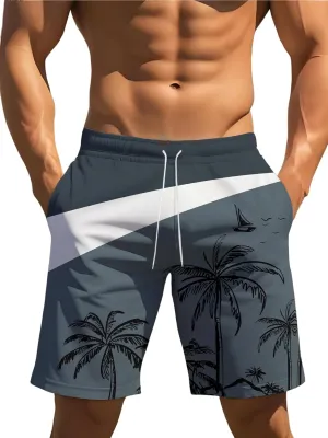 Men's Beach Shorts with Elastic Waistband Vacation & Summer Outdoor Activities