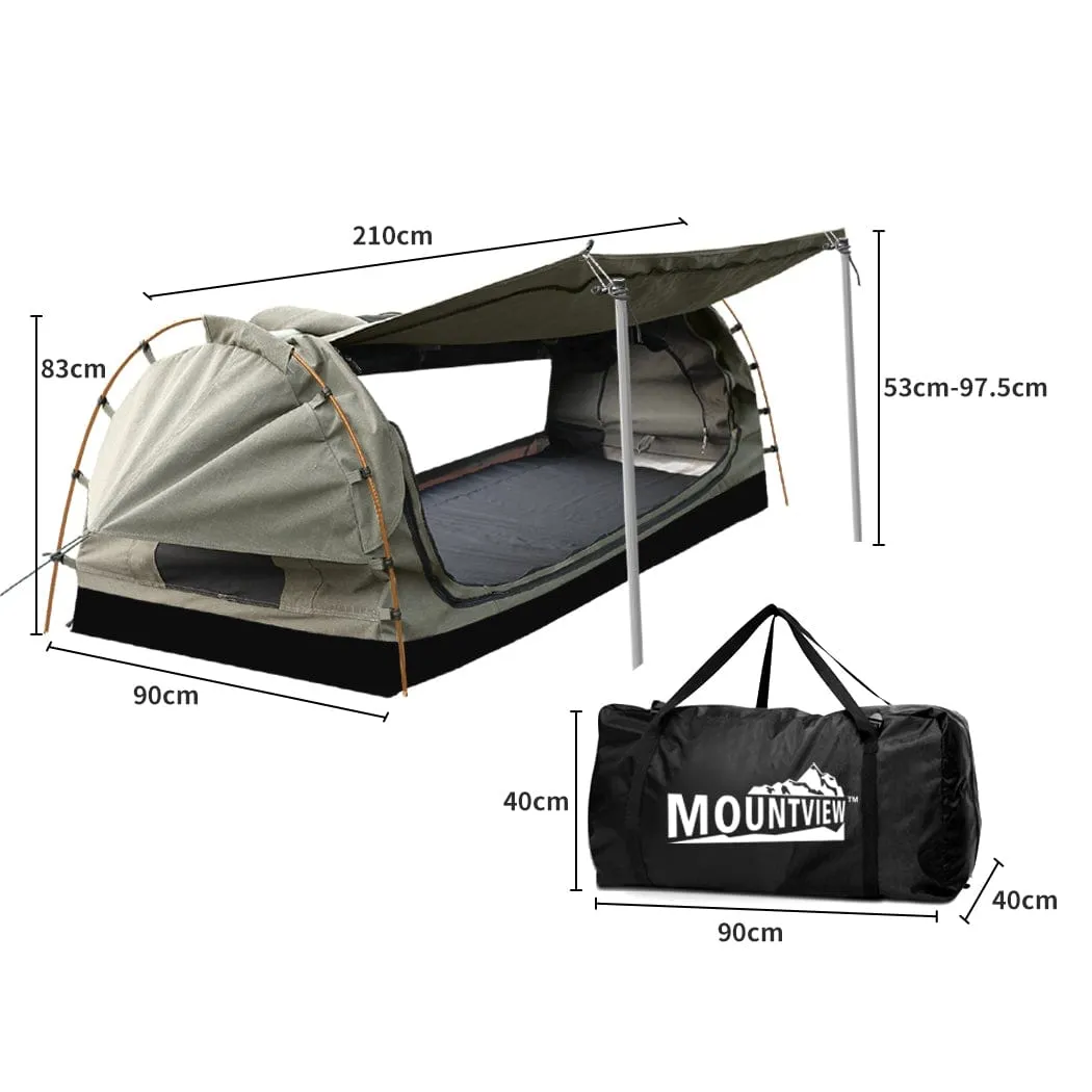 Mountview King Single Swag Camping Swags Canvas Dome Tent Free Standing Grey