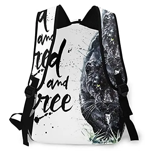 Multi leisure backpack,Panther Watercolor Painting Predator Animals, travel sports School bag for adult youth College Students