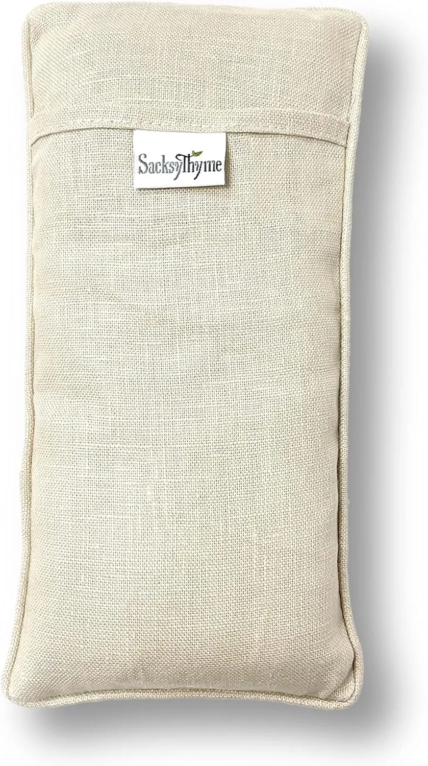 Organic Linen Eye Pillow - Lavender & Flaxseed for Relaxation, Yoga, Stress Relief - Microwavable Heating Pad & Cool Compress - Made in USA - Gifts for Meditation