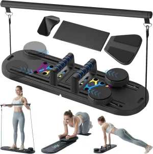 Pilates Board Set, 6-in-1 Home Workout Equipment, Portable Reformer for Core Strength, Full Body Training