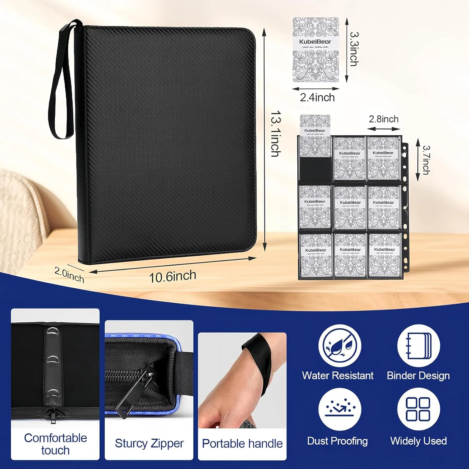 Premium 9-Pocket Card Binder  720 Collection Binder Folder Card Album Card Holder Fit for MTG Football Play Cards (Black, 9 Pocket)