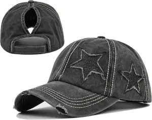 ProMindFun Womens Pony Hat High Ponytail Baseball Cap Girls Messy Bun Caps Camouflage Trucker Bad Hair Day Adjustable Dad Hat