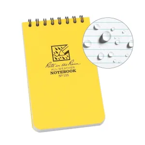 Rite in the Rain No135 Top Spiral 3x5 Notebook Universal Yellow